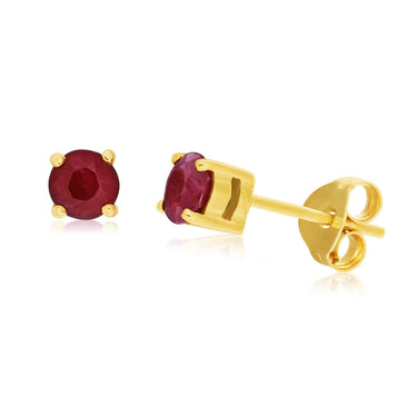 9ct Natural Ruby Stud Earrings