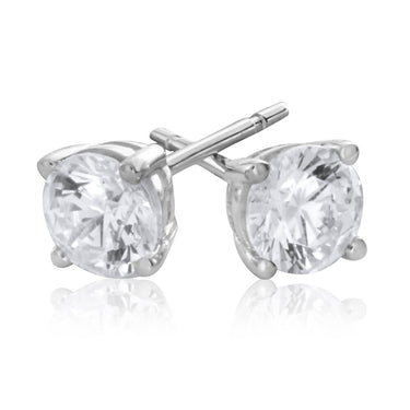 9ct White Gold Cubic Zirconia Stud Earrings