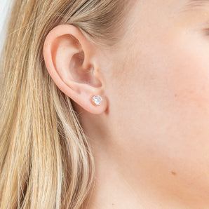 9ct Rose Gold 6mm Cubic Zirconia Stud Earrings
