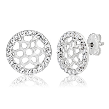 9ct White Gold Elegant  Cubic Zirconia Stud Earrings