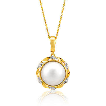 Initial M Zirconia Pendant in 9ct Yellow Gold