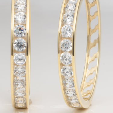 9ct Cubic Zirconia Hoop Earrings
