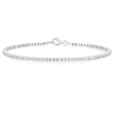 9ct White Gold 19cm Zirconia Tennis Bracelet