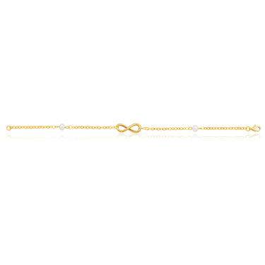 9ct Yellow Gold Freshwater Pearl Infinity Bracelet