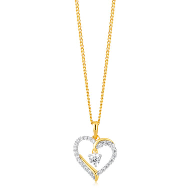 9ct Yellow Gold Heart Pendant