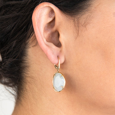 Aquamarine Drop Earrings in 14ct Yellow Gold
