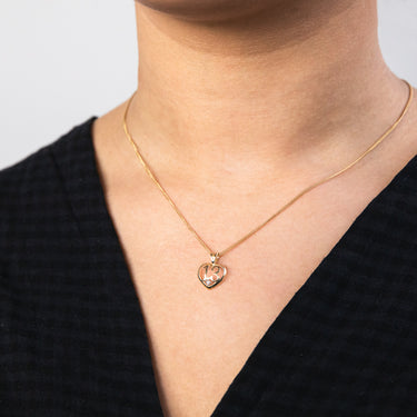 9ct Yellow Gold Zirconia Number 13 Heart Pendant