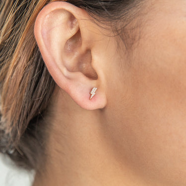 9ct Yellow Gold Thunderbolt Studs