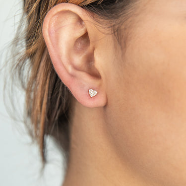 9ct Yellow Gold Zirconia Heart Studs