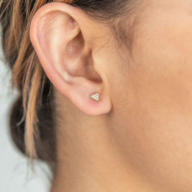 9ct Yellow Gold Zirconia Triangle Studs
