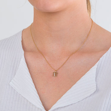 Initial M Zirconia Pendant in 9ct Yellow Gold