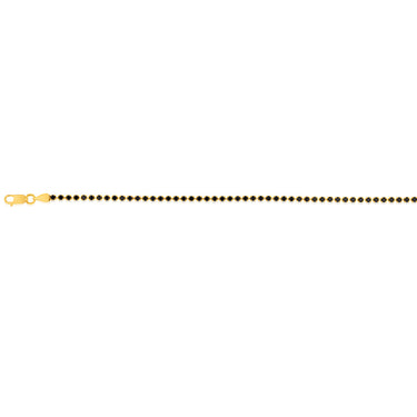 9ct Yellow Gold Brbtn Round Black Cubic Zirconia 19cm Bracelet