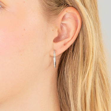 9ct White Gold 15mm Cubic Zirconia Hoop Earrings