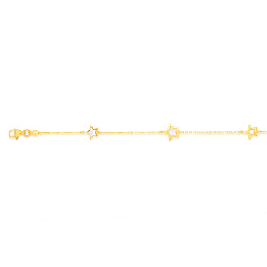 9ct Yellow Gold Mother Of Pearl Star 19cm Bracelet