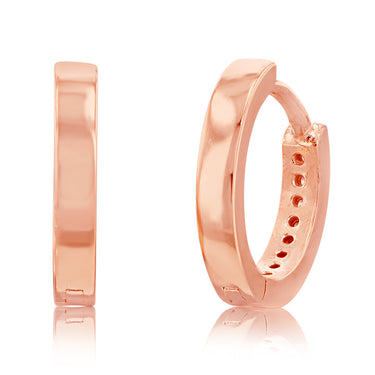 9ct Rose Gold Cubic Zirconia On 8mm Hoop Earrings