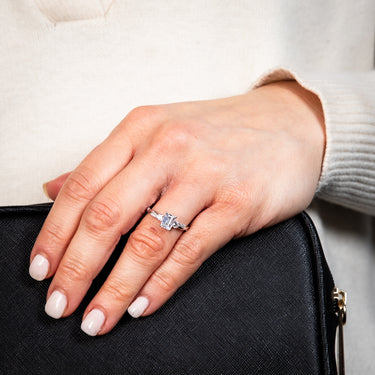 9ct White Gold Fancy Cubic Zirconia Ring