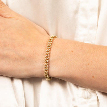 9ct Yellow Gold Cubic Zirconia Chain Bracelet