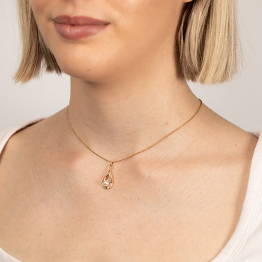 Tear Drop Pearl(5mm) Pendant in 9ct Yellow Gold