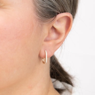 9ct Yellow Gold Cubic Zirconia Hoop Earrings