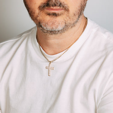 9ct Yellow Gold Cubic Zirconia Cross Pendant