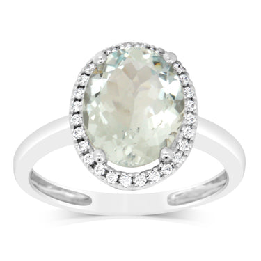 9ct White Gold 2.4 Carat Aquamarine 28Cubic Zirconia Ring