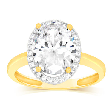9ct Yellow Gold 29Cubic Zirconia Ring