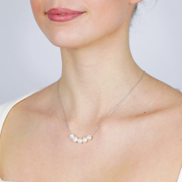 6-7mm 5White Fresh Water Pearl Pendant in Sterling Silver