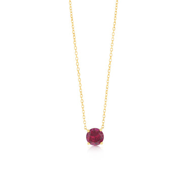 0.67 Carat Created Ruby Pendant with 45cm Chain in 9ct Yellow Gold