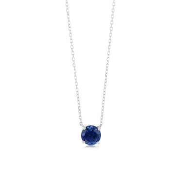0.67 Carat Created Sapphire Pendant with 45cm Chain in 9ct White Gold
