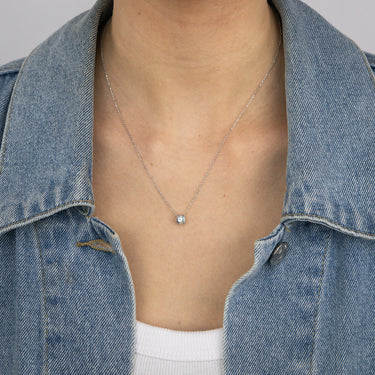 0.7 Carat Aquamarine Pendant with 45cm Chain in 9ct White Gold