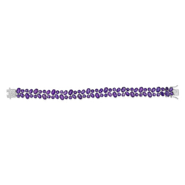 30 Carat Amethyst bracelet 19cm in Sterling Silver