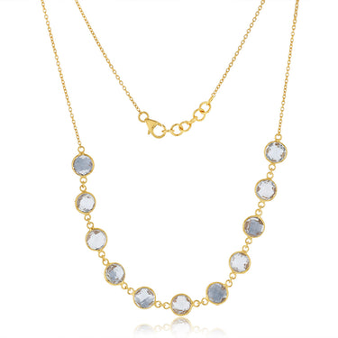 24 Carat White Topaz Necklace 45cm in Gold Plated Silver