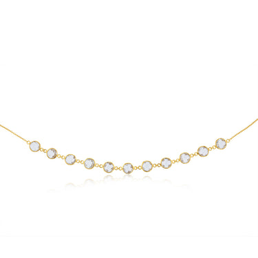 24 Carat White Topaz Necklace 45cm in Gold Plated Silver