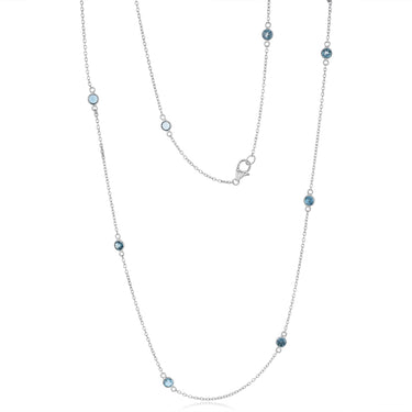 4.2 Carat London Blue Topaz Necklace 91cm in Sterling Silver