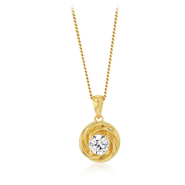 Zirconia Pendant in 9ct Yellow Gold