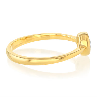 Zirconia 1 Stone Ring in 9ct Yellow Gold