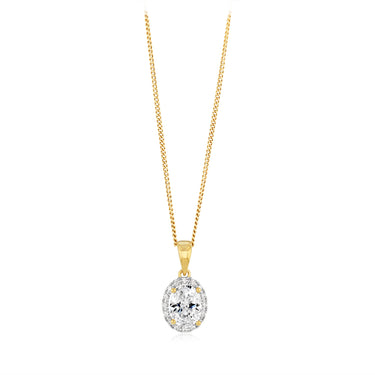 Zirconia Pendant in 9ct Yellow Gold