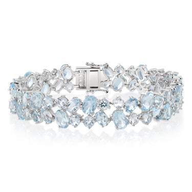 40 Carat Blue Topaz bracelet 19cm in Sterling Silver