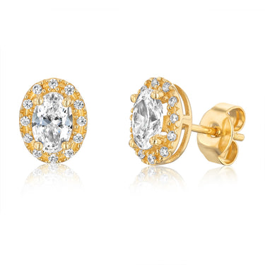 Zirconia Stud Earrings in 9ct Yellow Gold