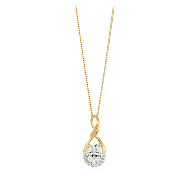 Zirconia Pendant in 9ct Yellow Gold