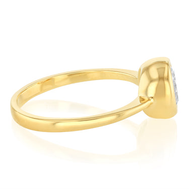 Zirconia 1 Carat Look Ring in 9ct Yellow Gold