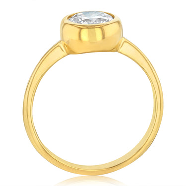 Zirconia 1 Carat Look Ring in 9ct Yellow Gold