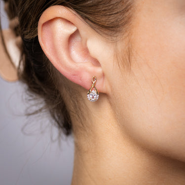 Zirconia Drop Earrings in 9ct Yellow Gold