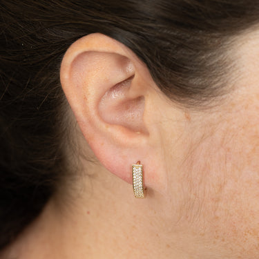 Zirconia Hoop Earrings in 9ct Yellow Gold