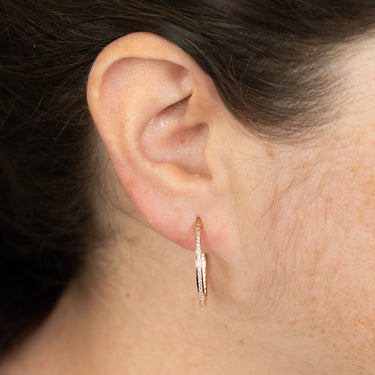 Zirconia Hoop Earrings in 9ct Yellow Gold