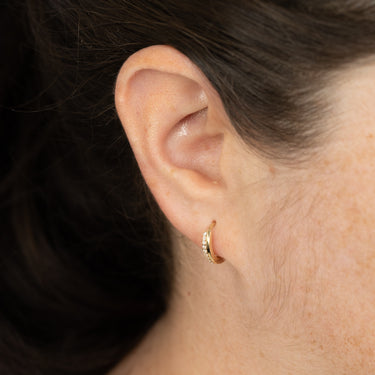 Zirconia Hoop Earrings in 9ct Yellow Gold