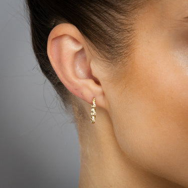 Zirconia Hoop Earrings in 9ct Yellow Gold