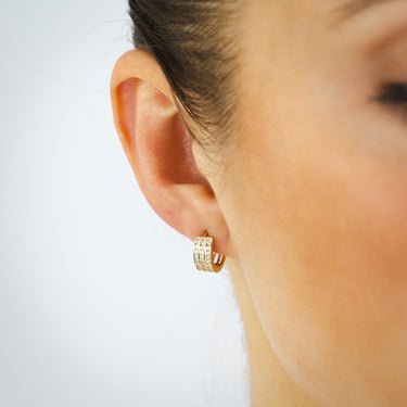 Zirconia Hoop Earrings in 9ct Yellow Gold
