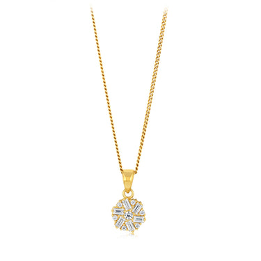 Zirconia Pendant in 9ct Yellow Gold