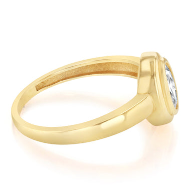 Cubic Zirconia Bezel Ring in 9ct Yellow Gold